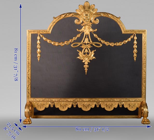 Napoleon III style gilt bronze firescreen-10