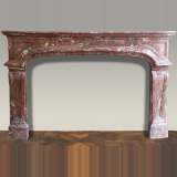 Red marble Louis XIV mantel - Reference 1325&nbsp;Width&nbsp;6' 3'' ⅝&nbsp;Height&nbsp;3' 11'' ⅝
