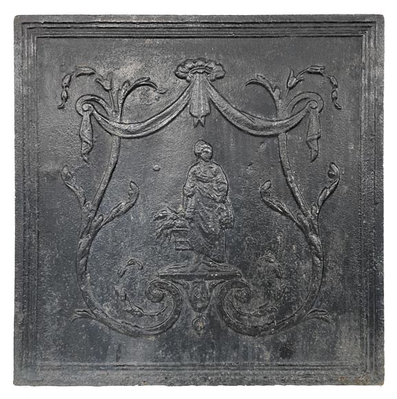 Antique fireback with the allegory of Ceres-0