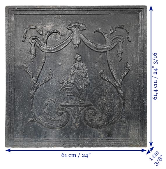 Antique fireback with the allegory of Ceres-6