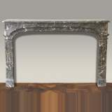 Louis XIV style grey marble mantel  - Reference 1329&nbsp;Width&nbsp;5' 9'' ⅝&nbsp;Height&nbsp;3' 8'' ⅛
