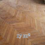 Lot of 17 m² of antique Point de Hongrie oak parquet flooring