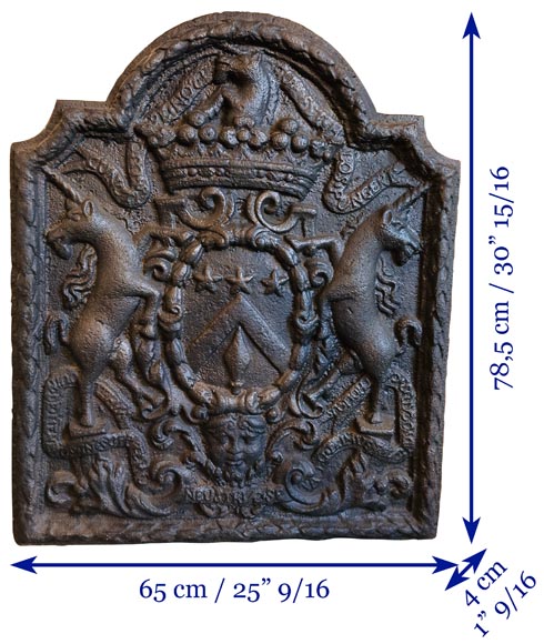 Fireback with the coat of arms of Pierre Godart, 19th century-7