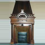 Large carved wood mantel piece with columns - Reference 1338&nbsp;Width&nbsp;5' 6'' ½&nbsp;Height&nbsp;9' 1'' ⅞