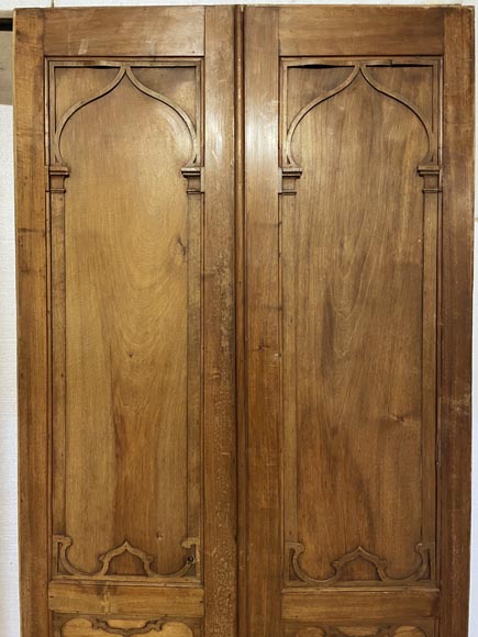 Pair of double oak doors with an Oriental inspiration-3