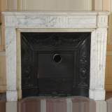 Louis XVI fireplace surround in white marble  - Reference 1345&nbsp;Width&nbsp;4' '' ⅞&nbsp;Height&nbsp;3' 6'' ⅛