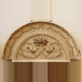 Carved wood and stucco pediment - Reference 1356&nbsp;Width&nbsp;5' 8'' ½&nbsp;Height&nbsp;3' 1'' ¾
