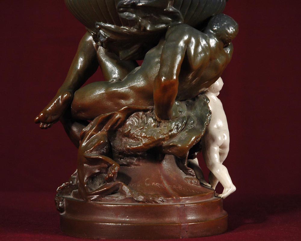 Hercule, rare vase by Carrier-Belleuse.-7