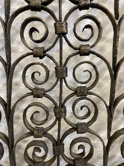 Pair of Gothic style wrought iron radiator railings -9
