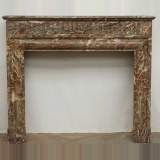 Louis XIV style mantel in Red marble from the North - Reference 1373&nbsp;Width&nbsp;4' 4'' ¾&nbsp;Height&nbsp;3' 9'' ⅝