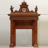 Walnut Neo-Renaissance mantel - Reference 1375&nbsp;Width&nbsp;5' 10'' ⅛&nbsp;Height&nbsp;8' 3'' ¼