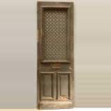 Pine wood door with cast iron grill - Reference 1377&nbsp;Width&nbsp;2' 6'' ¼&nbsp;Height&nbsp;7' 4'' ⅝