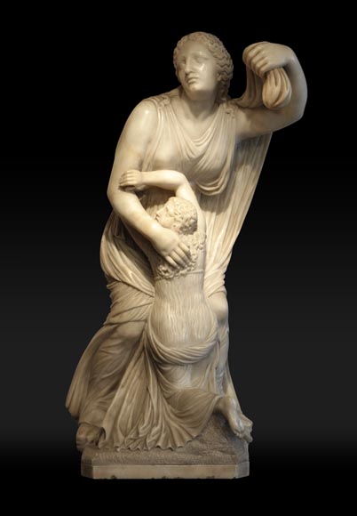 "Niobe", alabaster statue after an original greek statue-0