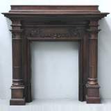 Walnut wood mantel from the 19th century - Reference 1381&nbsp;Width&nbsp;6' 3'' ⅝&nbsp;Height&nbsp;5' 10'' ⅞