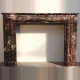 Levanto marble Louis XIV mantel - Reference 1393&nbsp;Width&nbsp;5' 5'' ⅜&nbsp;Height&nbsp;3' 10'' ⅞