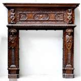 Pair of Neo-Renaissance wood mantels with 17th century elements - Reference 1394 Width 6' 3'' ⅝   192cm Height 6' 2'' ⅜   189cm