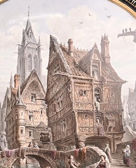 Imaginary views of Paris in the 16th century: two paintings on porcelain by Alphonse CHAIGNON-9