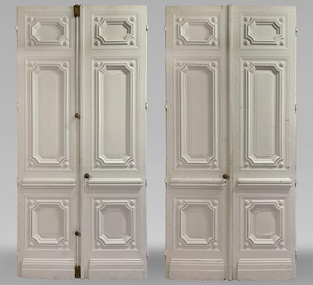 Pair of large, richly decorated Napoleon III-style double doors-0