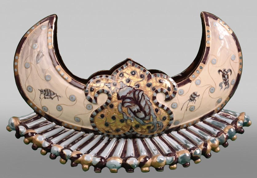A precious Egyptian ship, a rare earthenware piece by Emile GALLÉ-2