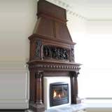 Neo Renaissance battle scene wood mantel - Reference 1423 Width 6' ''    183cm Height 9' 6'' ⅛   290cm