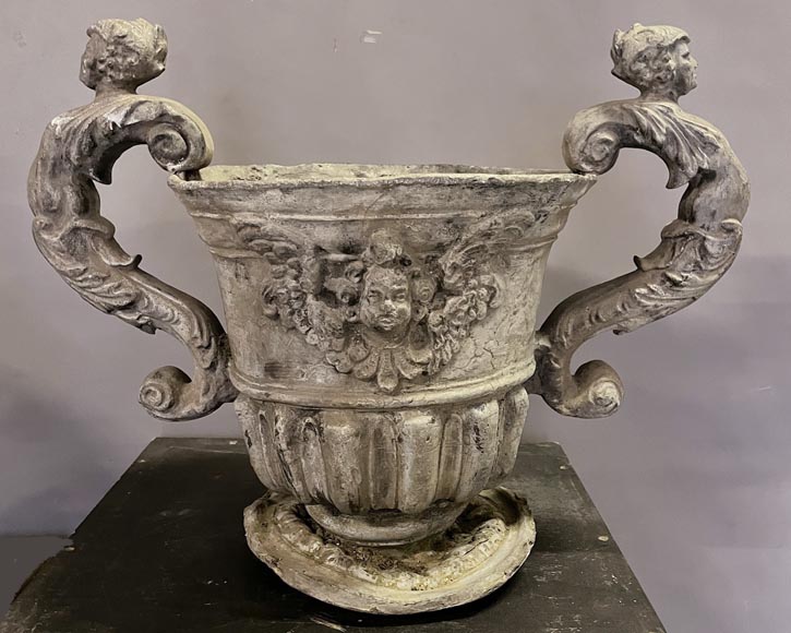 English Baroque lead urn, Bulbeck Foundry, 19th century-2