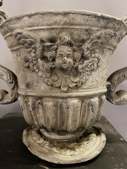 English Baroque lead urn, Bulbeck Foundry, 19th century-4