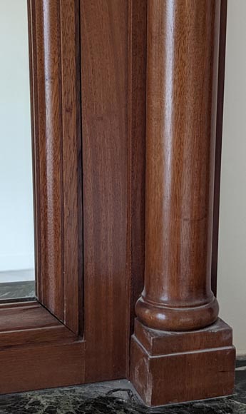 Empire style trumeau with carved walnut half-circle top-6