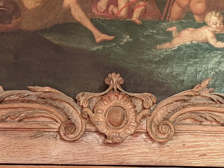 Pair of Louis XV period door overmantels depicting scenes from the life of Venus-9