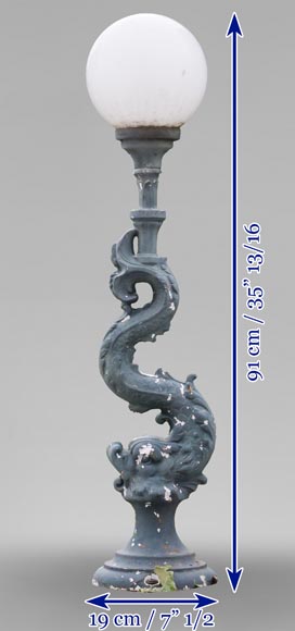 Dolphin-shaped floor lamp in cast iron-8