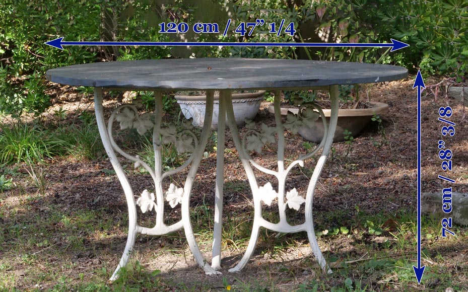 Cast iron garden table, late 20th century-5