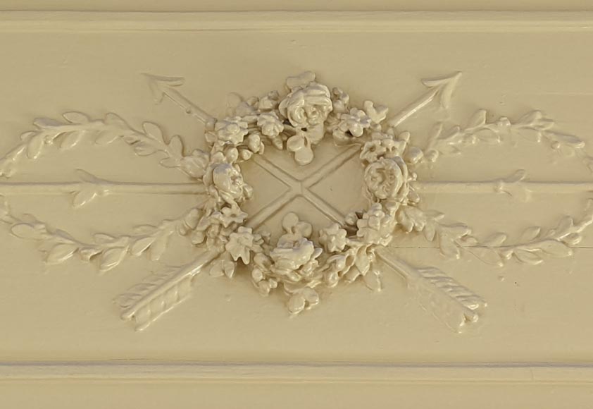 Louis XVI style trumeau with flower and Cupid's arrow decorations-2