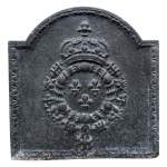 Fireback from the 19th century with the coat of arms of France and the collars of the order of Saint Michael and the Holy Spirit