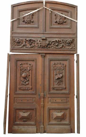 Oak 19th century double door -0