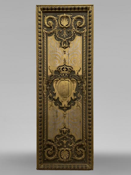 Carved and gilded wood paneling-0
