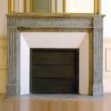 Grey Turquin marble Louis XVI style mantel 