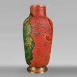 DAUM brothers, vase with a rampant lion, circa 1893