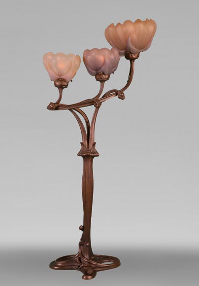 Antonin DAUM and Louis MAJORELLE, “Magnolia” torch, 1903-0