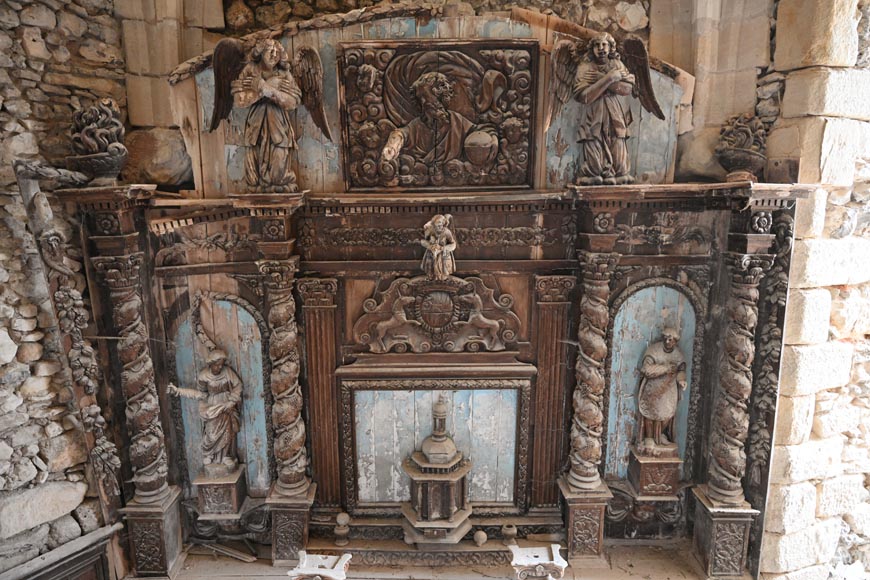Baroque church altar and altarpiece of the 17th century-4