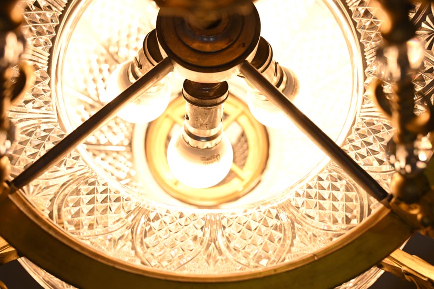 BACCARAT (Attributed to) - Oriental crystal and gilt bronze chandelier inspired by a mosque lamp-14