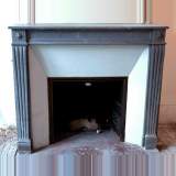 Antique Louis XVI Style Grey Marble Mantel 