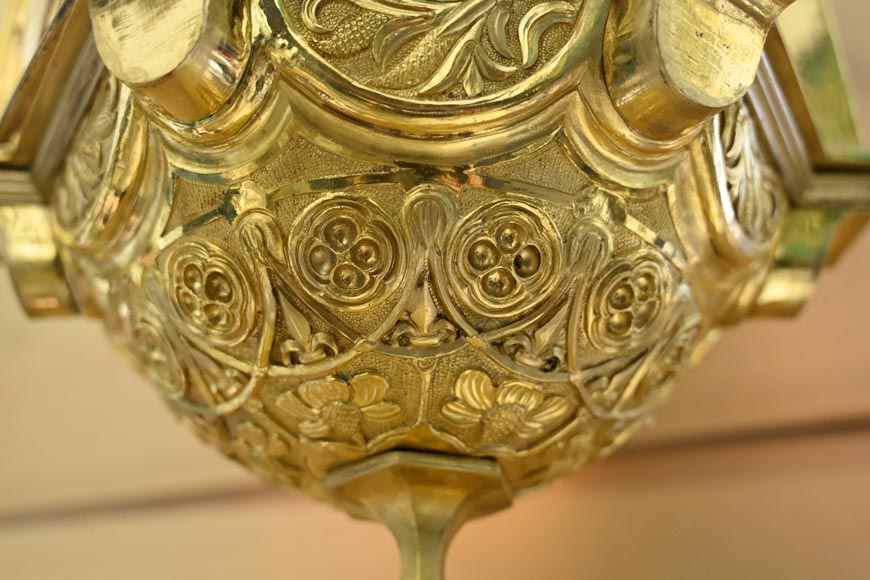 Neo-Gothic ormolu chandelier-14