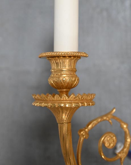 Pair of Louis XVI style ormolu sconces in the shape of a quiver-3