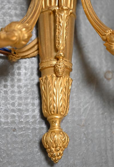 Pair of Louis XVI style ormolu sconces in the shape of a quiver-9