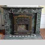Green Marble Mantel with Empire style Insert with Bronzes 