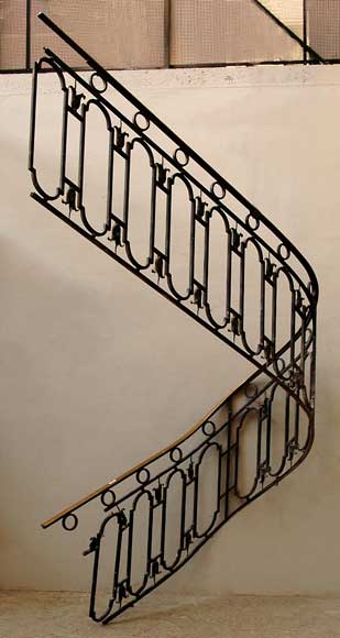 Cast iron banister with brass hand rail-0