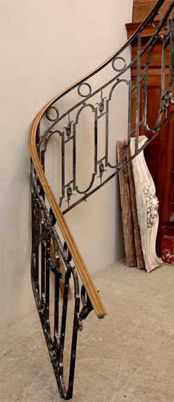 Cast iron banister with brass hand rail-1