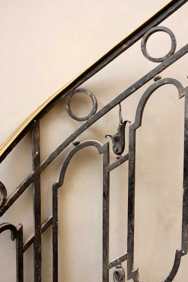 Cast iron banister with brass hand rail-3