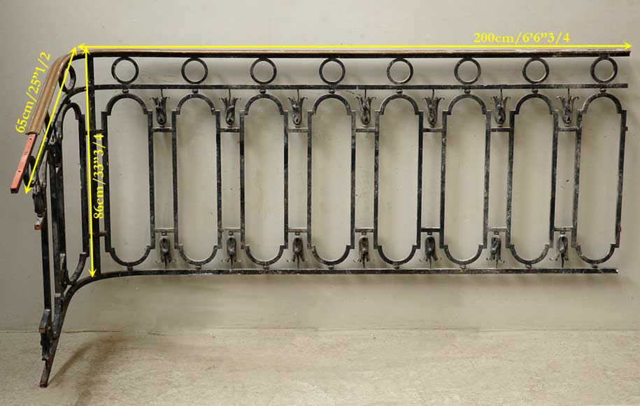 Cast iron banister with brass hand rail-8