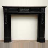 Rare Fine Black Belgium marble mantel with Putti frieze 