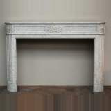 Antique White marble Louis XVI mantel with curved edges